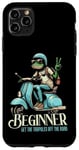 Coque pour iPhone 11 Pro Max Trottinette Frog Novice Rider E-Scooter Cyclomoteur Grenouille