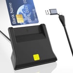 Lecteur Carte Identité Belge Usb C/A, Aucun Pilote Requis, Lecteur De Carte Sim, Lecteur De Carte À Puce Et Graveur Externe Usb Digital Signature, Accès Par Carte À Puce, Compatible Avec Windows/Vist