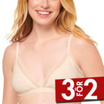 Sloggi BH GO Ribbed Lace Bralette Creme bomull X-Large Dam