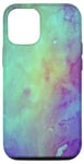 Coque pour iPhone 12/12 Pro Turquoise, vert, violet, nuages dégradés