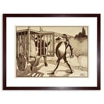 Wee Blue Coo MARRIOTT DON QUIXOTE CAGED LION SMALL FRAMED ART PRINT F97X13536