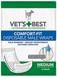 Vet's Best Coupe Confortable Jetables Couches pour Chien Mâle avec Indicateur de Transpiration, 1 Paquet de 12