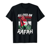 All Eyes On Rafah Palestine Flag in praying Hands T-Shirt