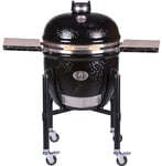 Barbecue à charbon Ø 52 cm Monolith LeCHEF 2.0 Noir avec chariot et étagères