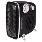 Russell Hobbs 1800W/1.8KW Electric Heater, Retro Horizontal/Vertical Fan Heater in Black with Adjustable Thermostat, 2 Heat Settings, 20m² Room Size, Dial Control, RHRETHFH1001B