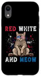 Coque pour iPhone XR Rouge Blanc Et Miaou