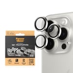 PanzerGlass™ Ti Hoops camera lens protector for Apple iPhone 15 Pro | Pro Max - protection with style, shockproof glass, white titanium