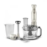 Karaca Pro-Multimax Food Processor, 2000W, Blender, Mixer, Ice Crushing, Nonslip Stand, Large Capacity, Cake Mixer, Chopping, Whisking, Iconic Beige Latte