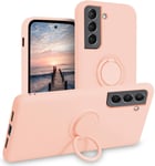 Coque Silicone Pour Samsung S21 5G Couleur Rose Avec Anneau Support Little Bout