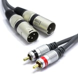 Câble Double XLR Mâle vers Double RCA 3m Adaptateur 2x Prise 3 Broches Connecteur XLR vers 2x RCA mâle Câble de Connexion Microphone Audio.[G988]