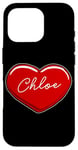 iPhone 16 Pro Hand Drawn Heart Chloe - First Name Hearts I Love Chloe Case