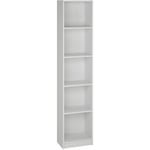 Bibliothèque / Etagère coloris blanc - Hauteur 180 x Longueur 39 x Profondeur 25 cm Pegane