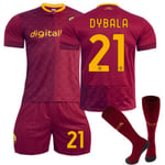 22-23 Roma #21 Dybala tröja set för vuxna/barn L