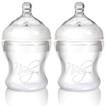 2 x Nuby Natural Touch Soft Flex, Silicone Bodied, Natural Nurser Feeding Bottle