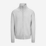 Full Zip Jacket High Neck Wool - Grey