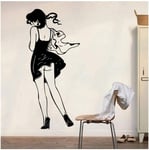 UYEDSR Stickers Muraux Grande Mode Fille Sac Boutique Fitness Chambre beauté Femme Robe Boutique Sticker Mural Gym Yoga Vinyle décor à la Maison 85x38cm