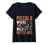 Womens Piccolo Where the Wild Notes Are Piccolo V-Neck T-Shirt