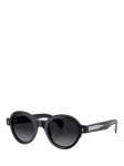 Moncler ME6003 Unisex Oval Sunglasses, Shiny Black/Black Gradient