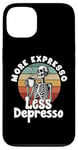 Coque pour iPhone 13 Plus d'expresso Moins de Depresso Funny Coffee Expresso Lover