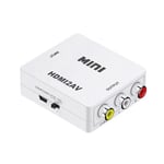 WHITE Adaptateur HDMI vers AV RCA, convertisseur de détartreur AV composite vidéo, compatible HDMI, RCA, CVSB, LR, PC, budgétaire HDTV ""Nipseyteko