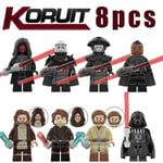 8 st Star Wars-seriefigurer Anakin Skywalker Darthmaul Obi-wan Minifigur Monterade Mini Byggklossar Actionfigurer Leksak Barn Present