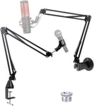 Support de Microphone Universel - Bras de Microphone avec Pince Robuste Améliorée, Support Mural, Perche de Microphone pour Blue Yeti/HyperX QuadCast et Autres Micros