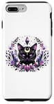 iPhone 7 Plus/8 Plus White Moon Cat Cute Black Cat Goth Witchy Cat Witch Cat Moon Case