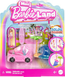 Barbie Mini BarbieLand Doll & Toy Vehicle Set, 1.5-inch Doll & Beach Convertible with Color-Change, Plus Beach Accessory, JCR35