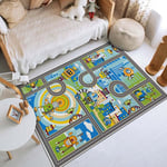 Child Playmat Highway Simulated City Traffic Area Rug Carpet Non-slip Floor Mat