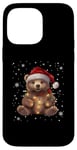 Coque pour iPhone 14 Pro Max Ours de Noël Lumières de Noël Père Noël Ours en peluche Noël