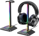 New bee Support Casque RGB Porte Casque Gaming Accessoire LED Repose avec 7 Modes d'éclairage, Base en Caoutchouc antidérapante, pour PC Gamer, Noir