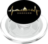 Skyline de Dresde Heartbeat Coeur Allemand I Love Dresden PopSockets PopGrip pour MagSafe