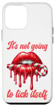 Coque pour iPhone 12 mini It's Not Going To Lick Itself. Bâton de sucre d'orge amusant pour Noël