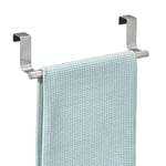 iDesign Over Door Towel Rail, Small Towel Rack Holder for Kitchen, made of Stainless Steel, Silver