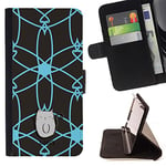 BeanShells [ Microsoft Lumia 850 Case [ Flip Cover Leather Wallet ] - Cat Disco Blue Atom