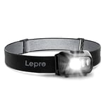 Lepro Lampe Frontale Puissante, Lampe Frontale LED 1500 lux avec Lumiere Rouge et 6 Modes d'Eclairage, Lampe Torche Frontale a Piles Etanches IPX4 pour Cyclisme, Camping, Randonnee, Bricolage