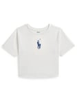 Polo Ralph Lauren Girls Large Pony Short Sleeve T-shirt - Deckwash White, White, Size Age: 6 Years