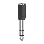 Hama Adaptateur Jack 6.35 3.5 (Adaptateur Jack 6.35mm Mâle vers 3.5mm Femelle, Stéréo, Garantie 10 ans, Prise Casque, Audio Connecteur Stéréo, Idéal Mélangeur Audio/Piano électrique/Clavier) Noir