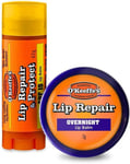 O'Keeffe's Lip Repair SPF15 Lip Balm 4.2g & Lip Repair Overnight 7g Twin Pack