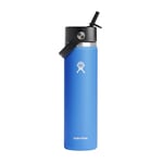 Hydro Flask - Water Bottle 709 ml (24 oz) - Vacuum Insulated Stainless Steel Water Bottle with Flex Straw Cap - BPA-Free - Wide Mouth - Cascade