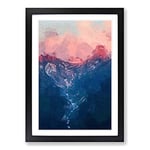 Big Box Art Ravine to The Clouds in Abstract Framed Wall Art Picture Print Ready to Hang, Black A2 (62 x 45 cm)