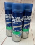 Gillette Series Soothing Shave Gel, with Aloe Vera Sensitive, 3 x 200ml