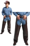 Deluxe Faux Leather Cowboy Chaps Mens Rodeo Wild West Western Fancy Dress