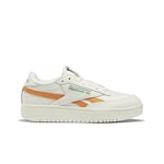 Reebok Women's Club C Double Revenge Sneaker, Chalk/Glen Green/Peach Fuzz S23-R, 8.5 UK