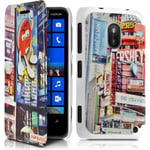 Coque Housse Etui À Rabat Latéral Et Porte-Carte Avec Motif Kj26 Pour Nokia Lumia 620 + Film De Protection