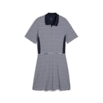 Puma Womens Kassidy Stripe Short Sleeve Golf Dress - Blue - Size Medium