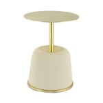 Table d'Appoint Design 'Jokai' 60cm Crème & Or