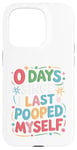 Coque pour iPhone 15 Pro 0 Days Since I Last Pooped Myself Bathroom Poop Blague drôle