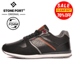 STONEPORT Original Verona Men's MEMORY FOAM Casual Fashion Trainers Black