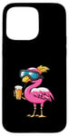 Coque pour iPhone 15 Pro Max Flamant rose amusant avec bière | BD Apres Ski